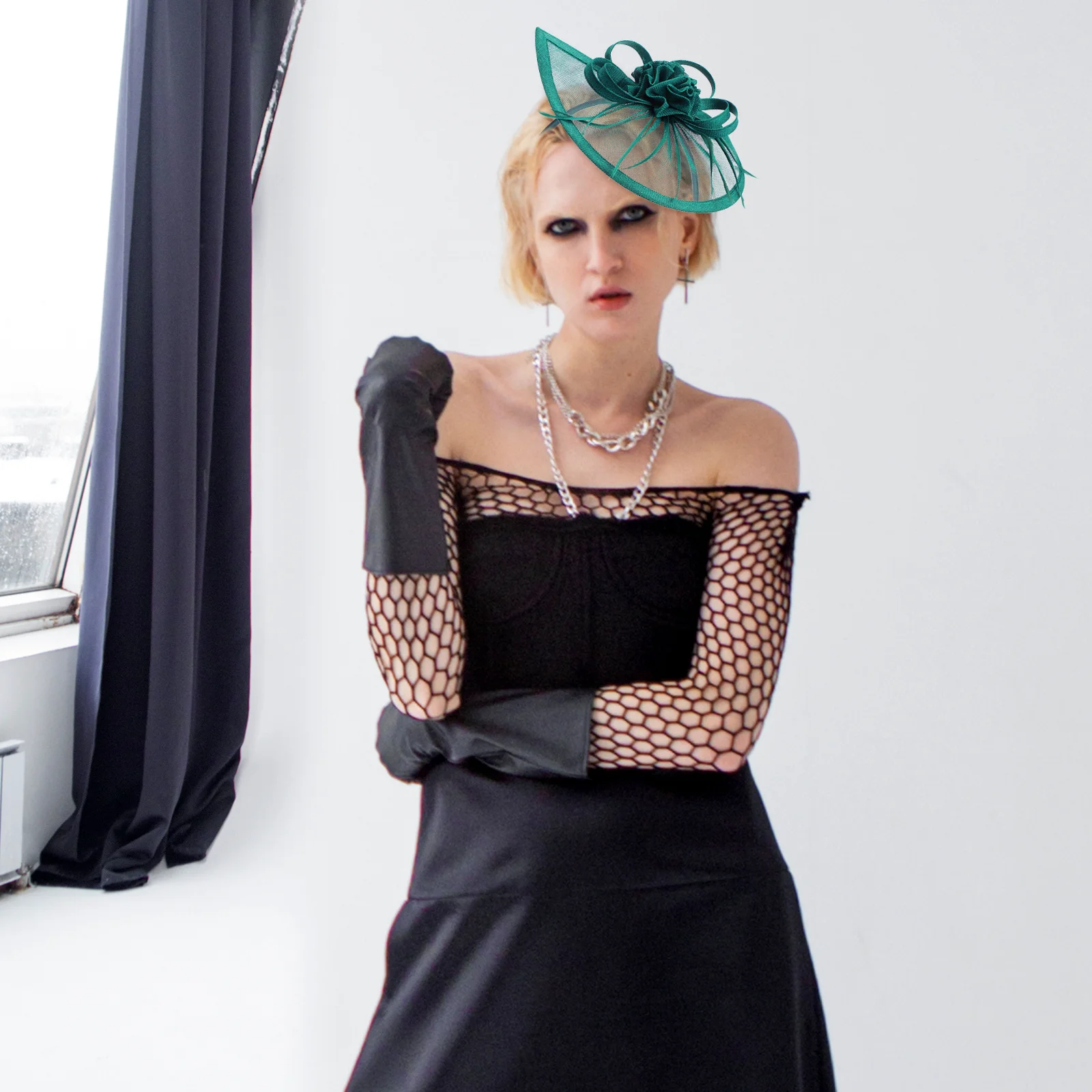 

Elegant Wedding Bridal Fascinator Headband Retro Banquet Decorative Tops Hat for Women Evening Party Tea Party Hats