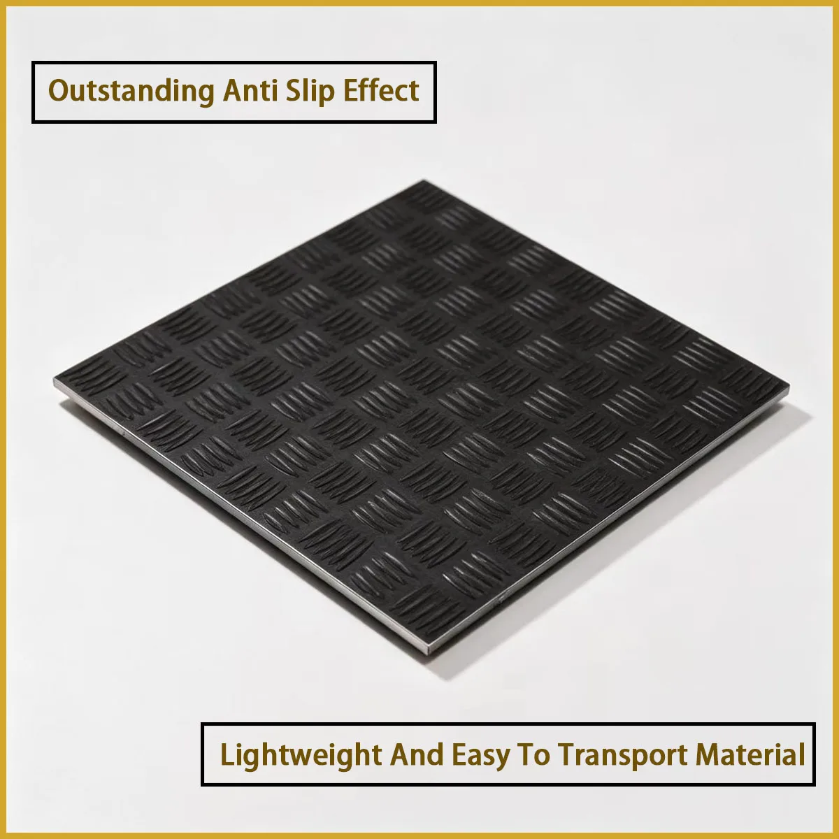 Black aluminum alloy embossed plate with a thickness of 1.5-6mm is used for workbench pedals, equipment cover plates,  etc