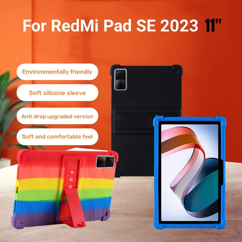 

Мягкий силиконовый чехол для Xiaomi Redmi Pad SE, чехол 11 дюймов для планшетного ПК, противоударный чехол-подставка для Redmi Pad 10,6 2022 с подставкой