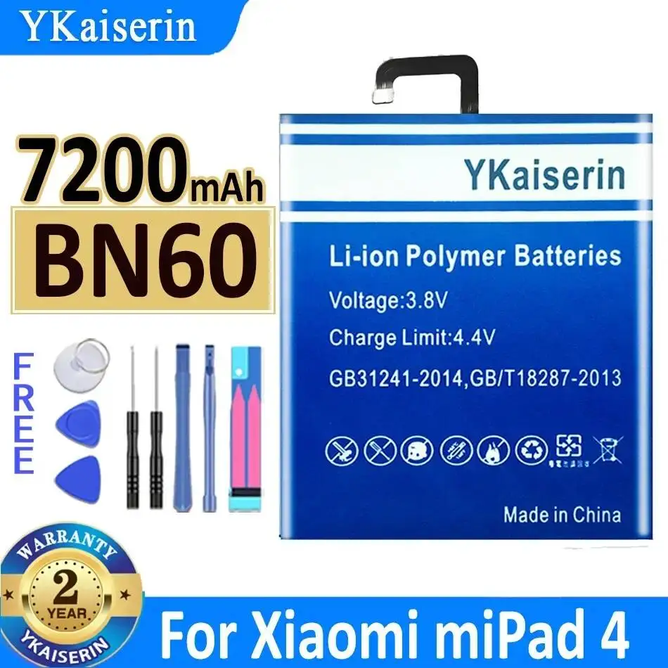 

7200mAh Long-Lasting BN60 For Xiaomi Pad 4 Tablet Battery Reliable Power