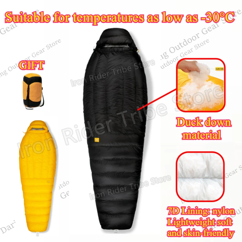 Guest Ultralight Mummy Sleeping Bag 800+FP Goose Down 10D Nylon Waterproof for Camping Hiking Backpacking Outdoor Travel