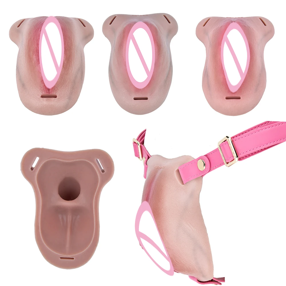 ORALSX Soft Silicone Vagina Chastity Cage For Man Penis Hiding Wearable Clitoral Pants Penis Sleeve With Urethra Hole Sex Toy