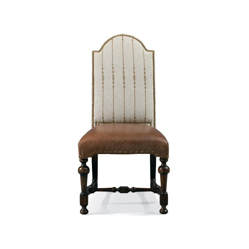 American rural pure solid wood dining chair adult leather fabric soft bag chair household neoclassical retro carved back chair