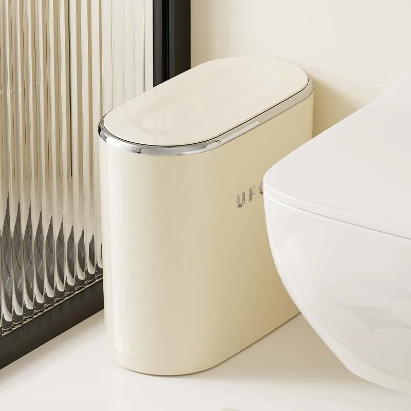 UFORU Garbage can household advanced sense sealed with lid large oval pressing pop lid toilet sewn garbage can