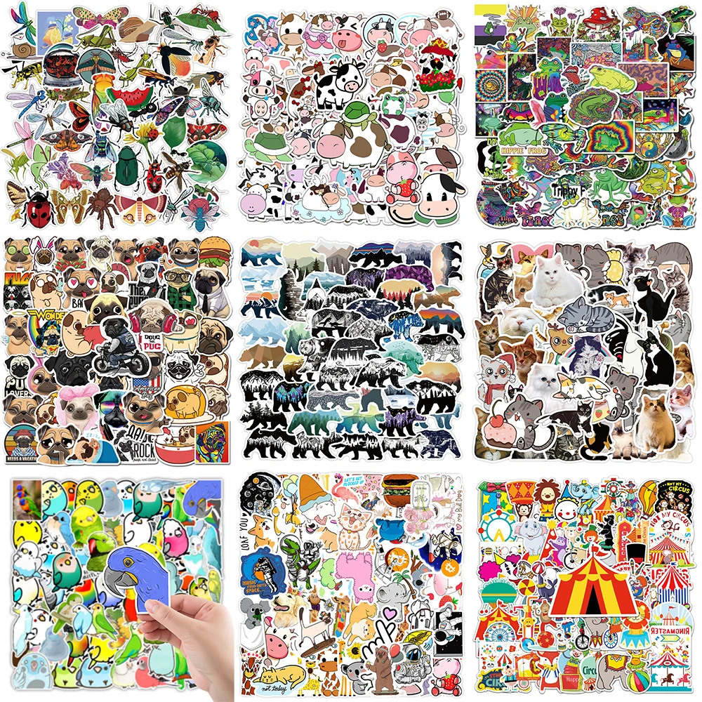 10/30/50PCS Cartoon Animals Stickers Series Cute Color Bird Graffiti Phone iPad Laptop Helmet Suitcase iPad Decoration Wholesale