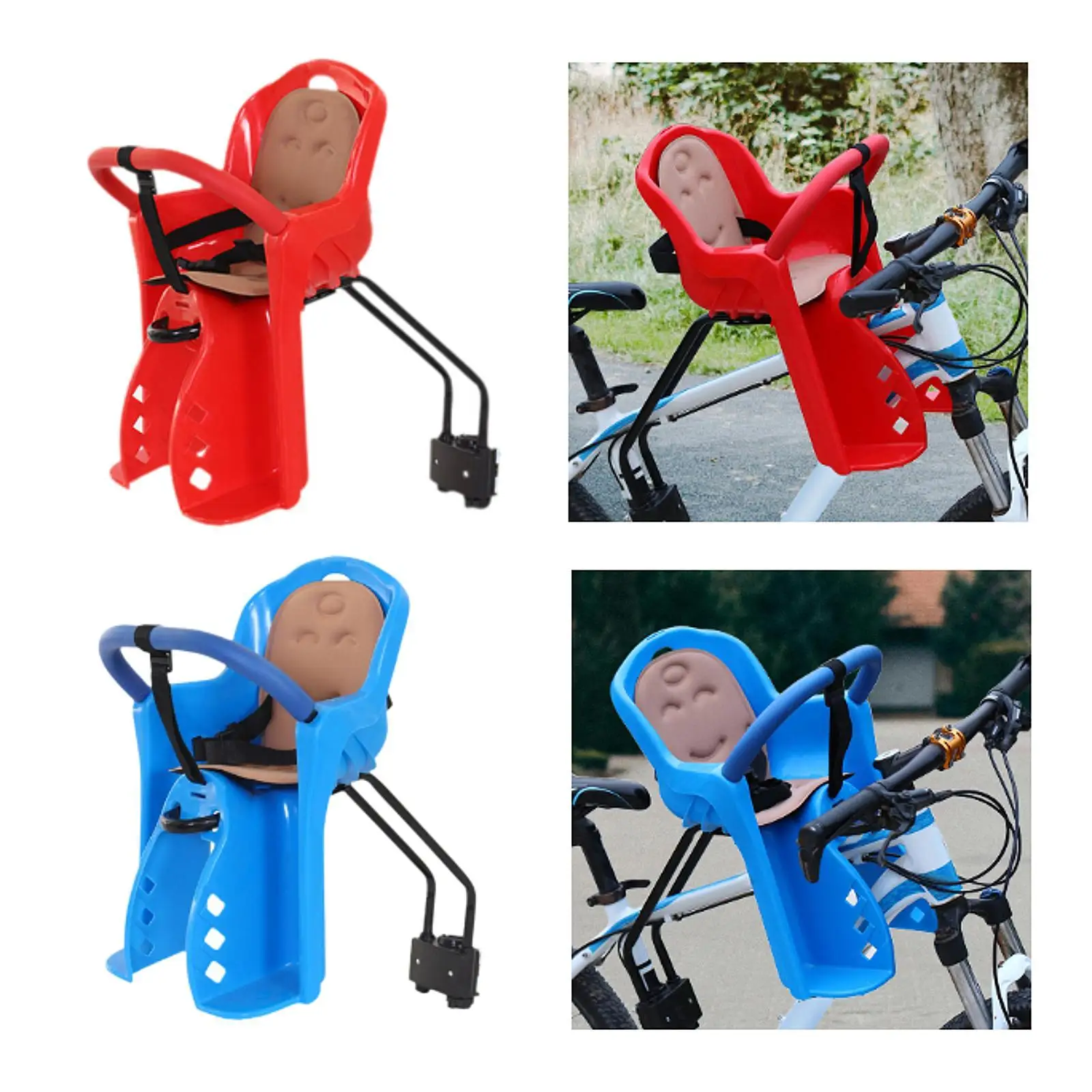 

Kids Bike Seat with Guardrail Baby Seat Chair Mountain Bike Child Front Seat