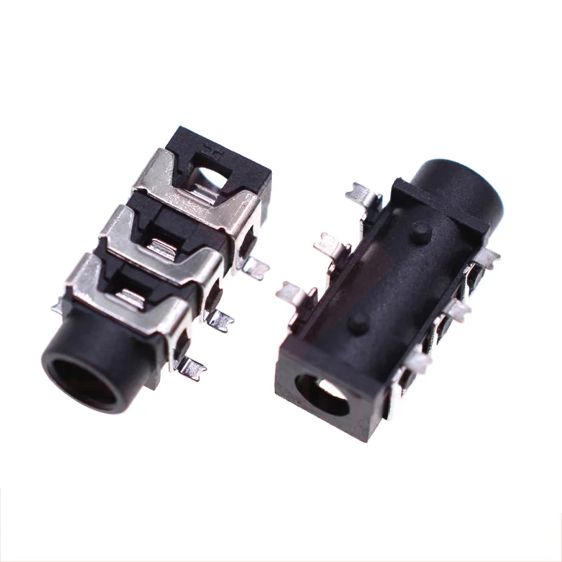 3.5MM headphone socket PJ-313D 6-pin patch SMD three-level socket audio female socket Black