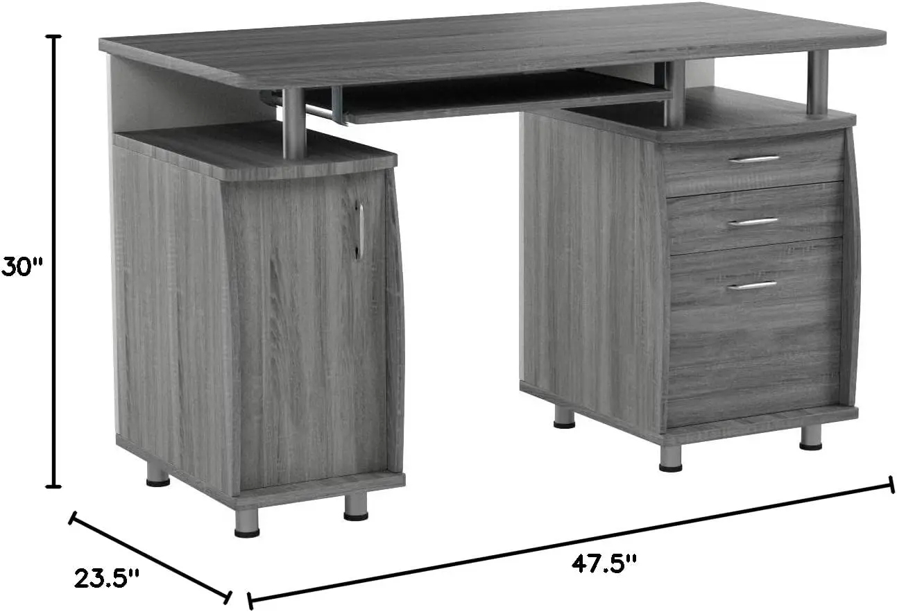 Techni Mobili Small Computer Desk, em cinza