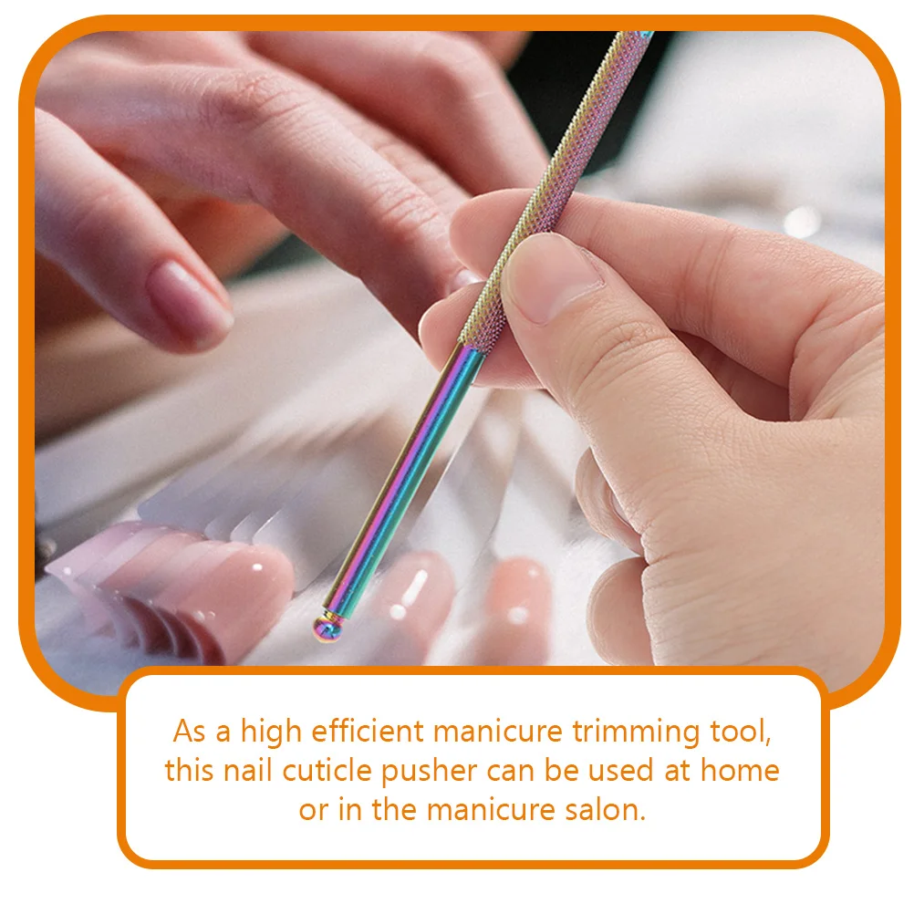 

2pcs Stainless Steel Tool Art Remover For Salon Home Gel Polish Scraper Lightweight Durable Ergonomic Handle Cuticle Remover