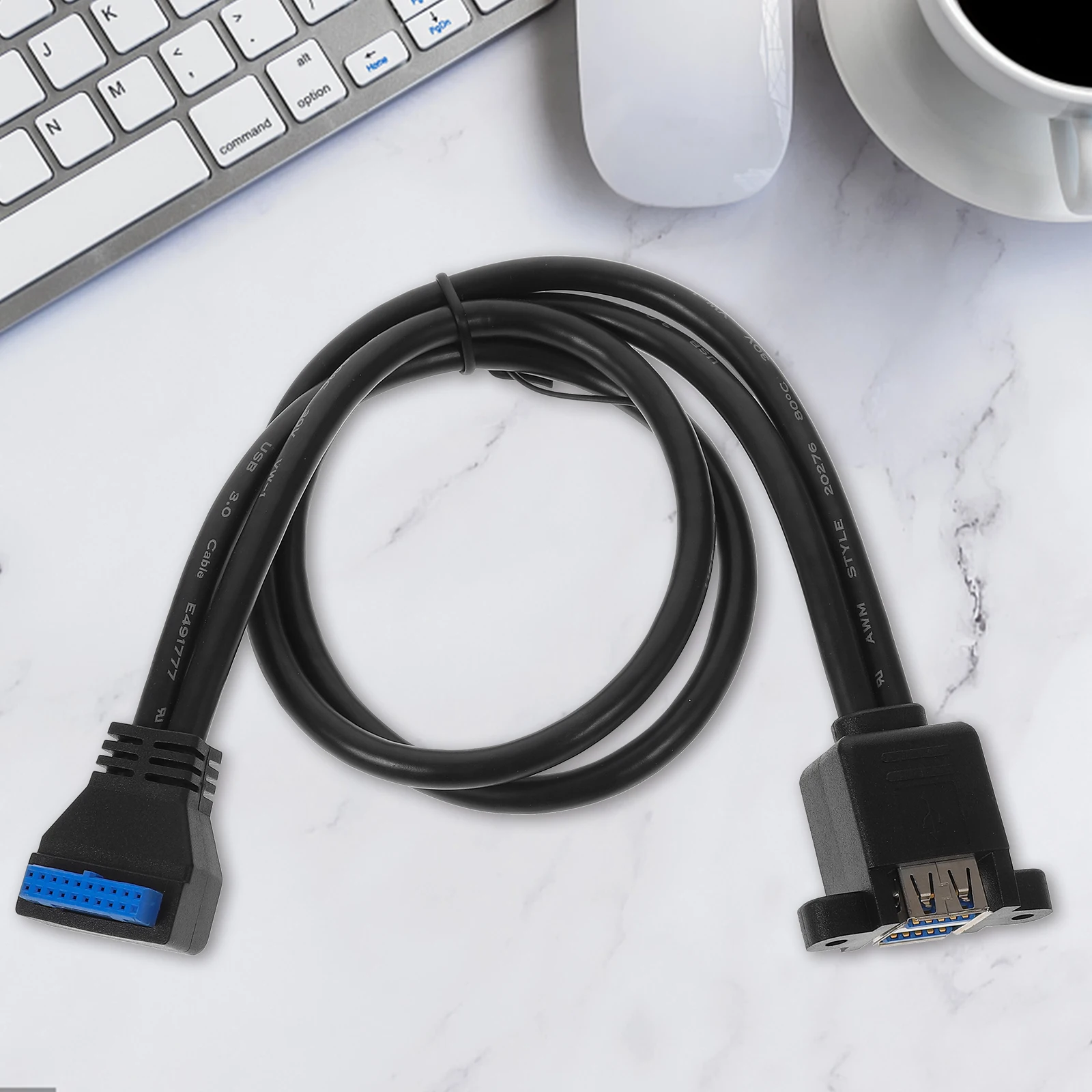 

USB3 0 Adapter Cable Extension for Computer Motherboard Panel Mount Dual Interface Screw Fixed Ears Header Connection Cables USB