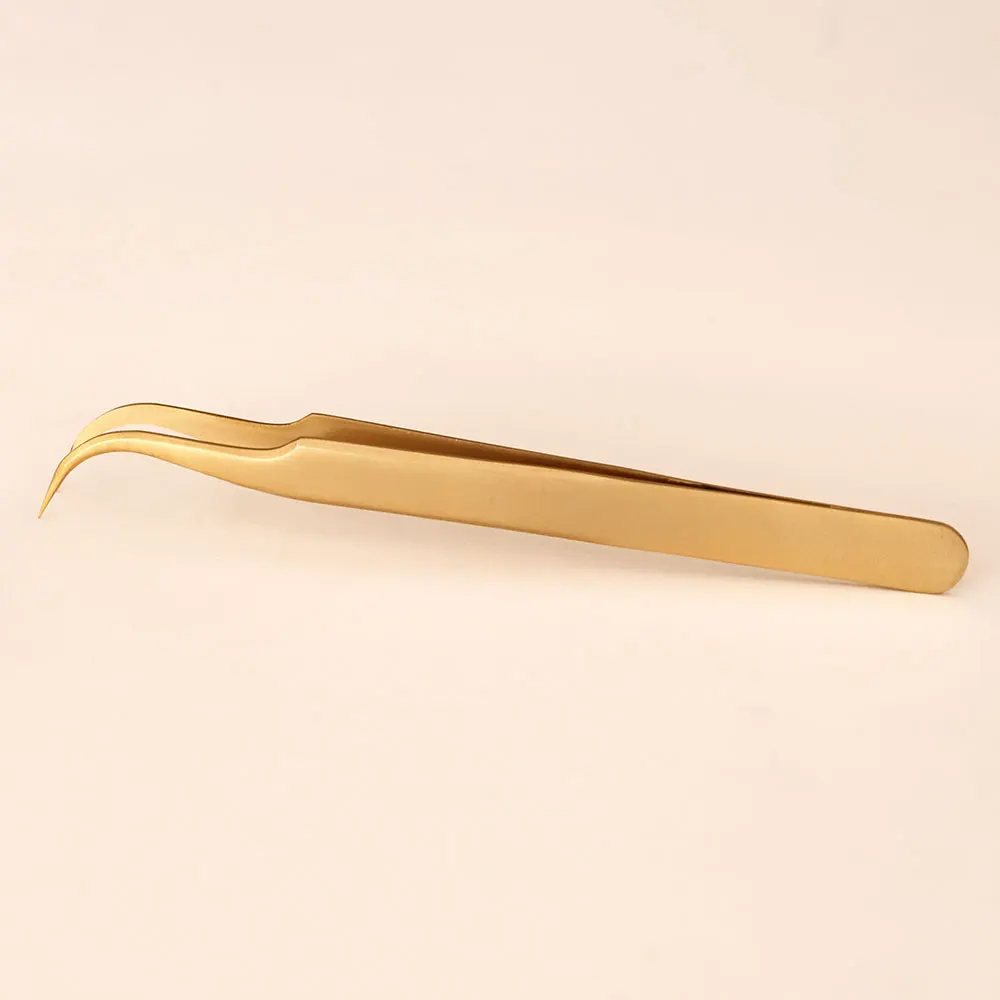 Professional Gold Tweezers Lash Extension Volume Eyelash Tweezers Bulk For Makeup Tools Lashes Accessories