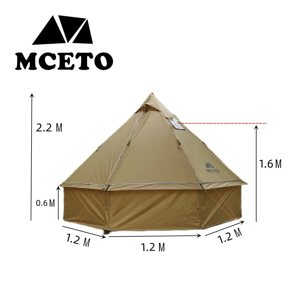 New Version Mongolian Yurt Tent Winter Outdoor Camping Large Pyramid Tent Ultralight Octagonal Tent Camping Hiking Travelling