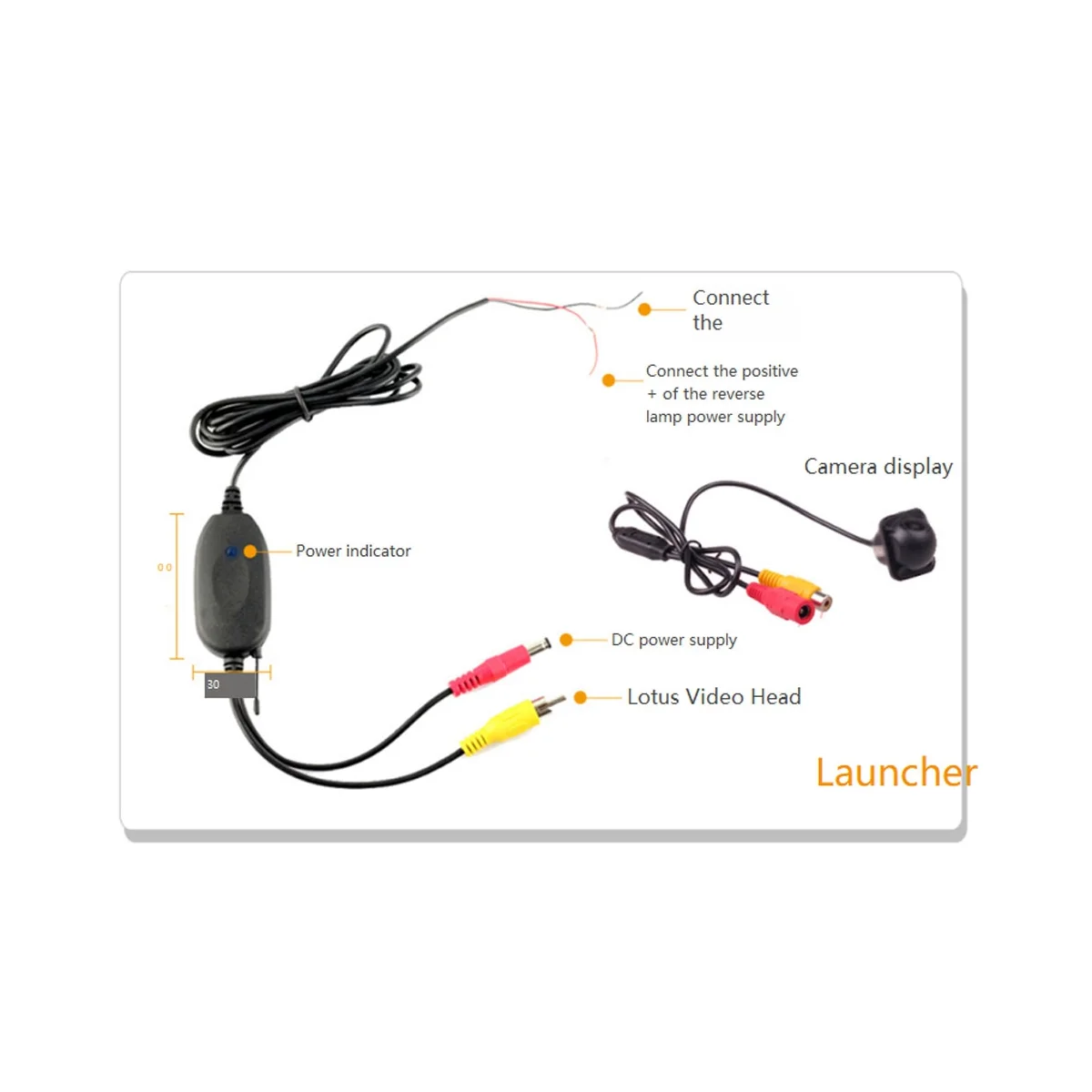 Receptor transmisor de vídeo inalámbrico para coche, Monitor de DVD, WIFI, cámara de visión trasera inversa, 2,4 GHZ