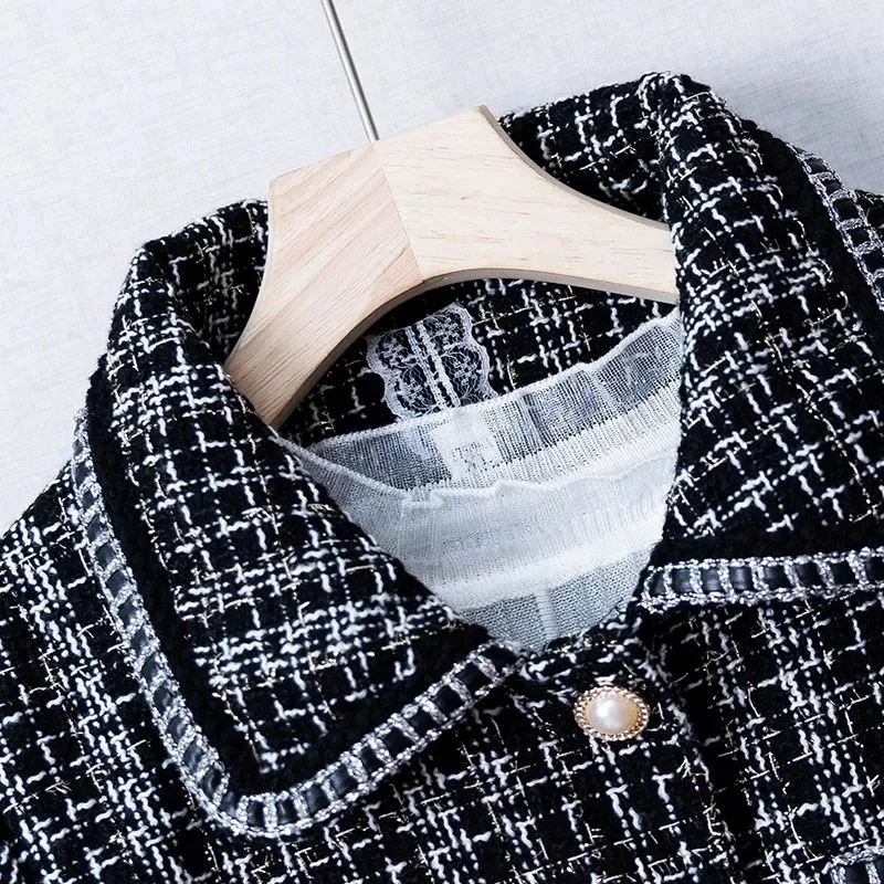 High-Quality Mother Coat Women 2025Spring Autumn New Small Fragrance Jacket Ladies Middle-Aged Lapel Outwear Short Suit Overwear