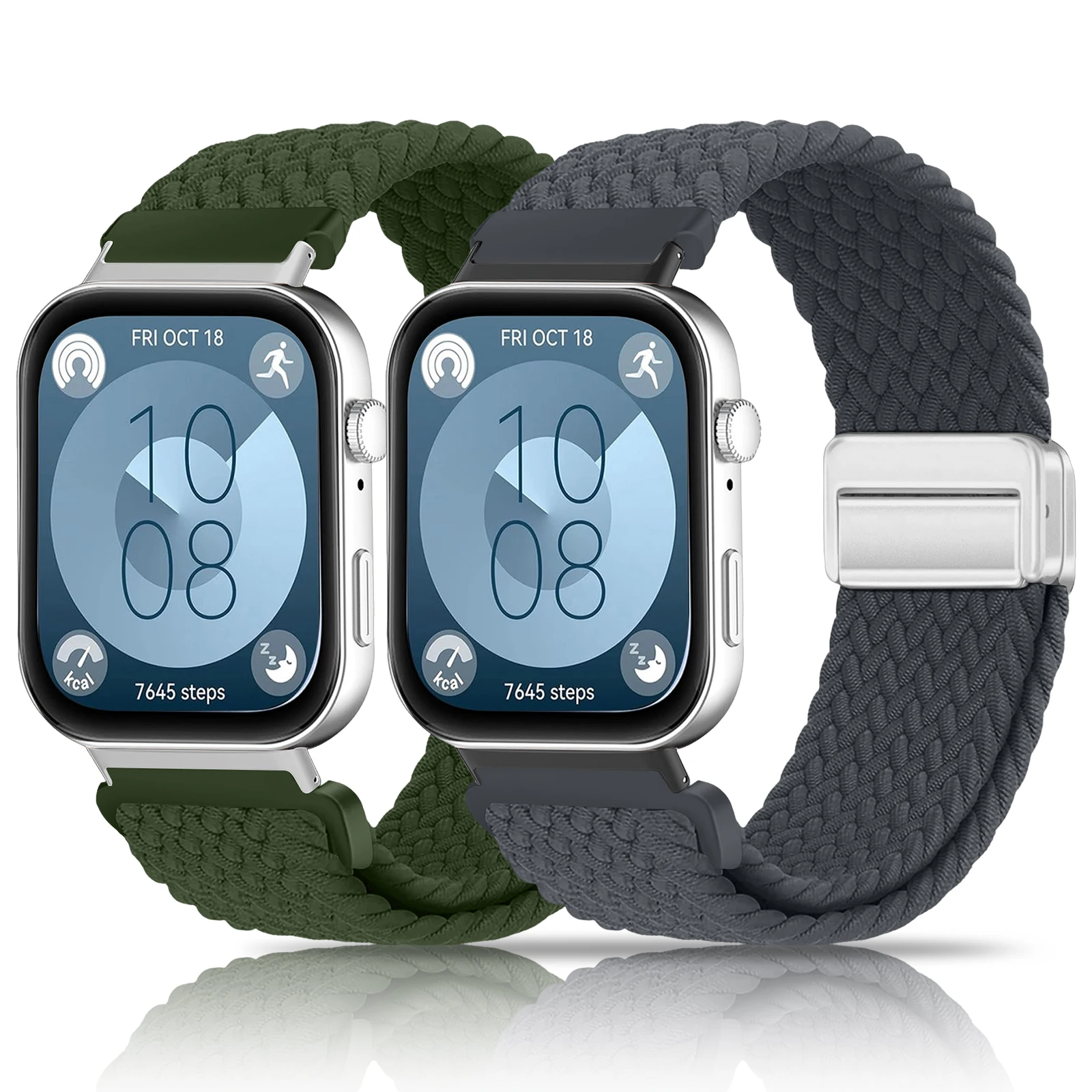 

2 шт. HUAWEI Watch Fit 3, магнитный нейлоновый плетеный соло-петля, сменный ремешок, браслет, совместимый с HUAWEI Fit3