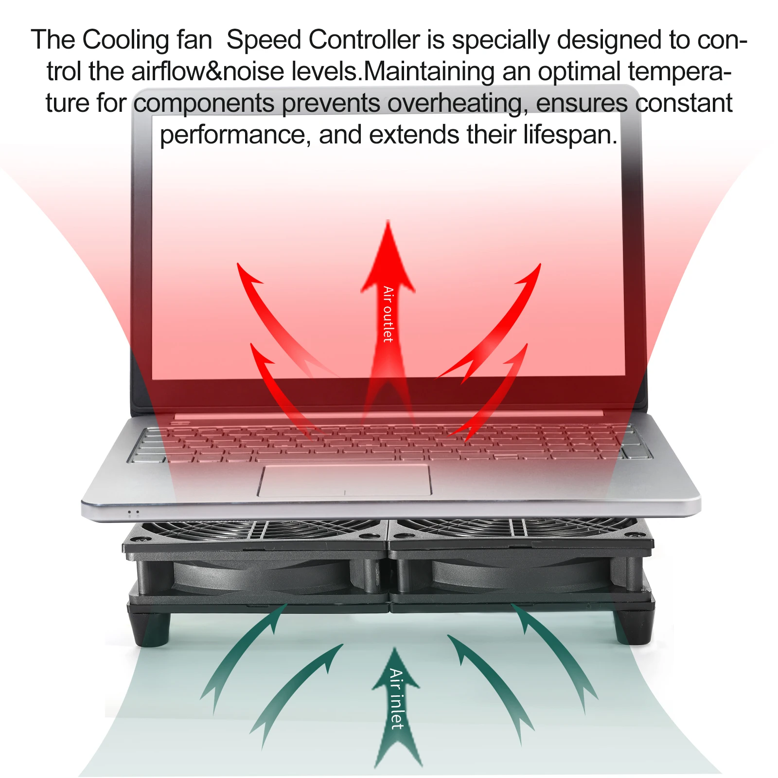 Dual 120mm 5V USB Aangedreven PC Router Fans met Snelheidsregelaar Hoge Luchtstroom Koelventilator voor Modem Ontvanger DVR Playstatio