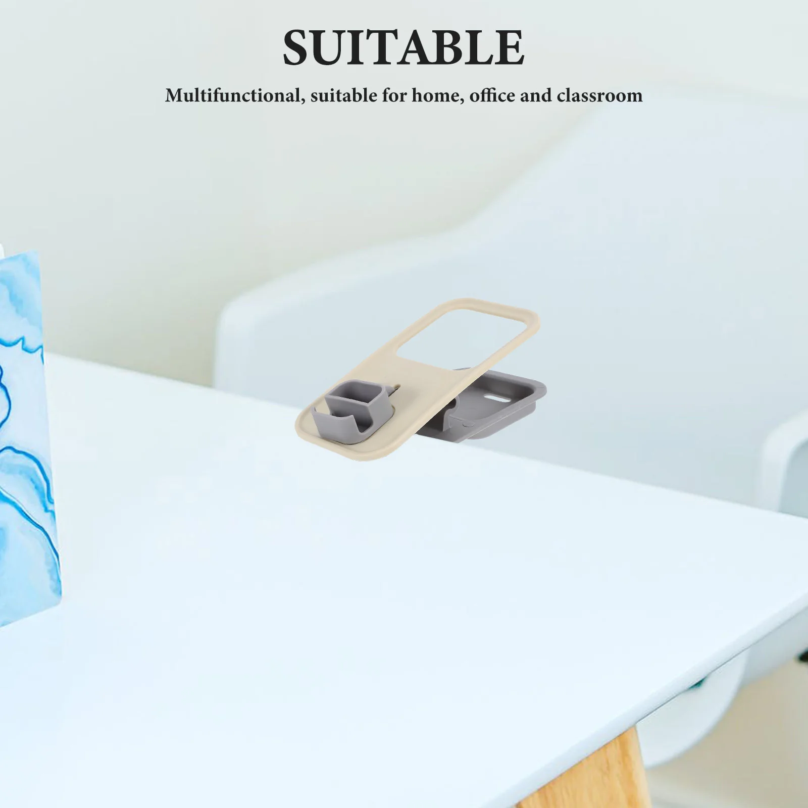 

1Set Clip on Desktop Storage Rack Desk Side Organizer with Anti Spill Cup Holder for Bags Umbrellas Home Office Use