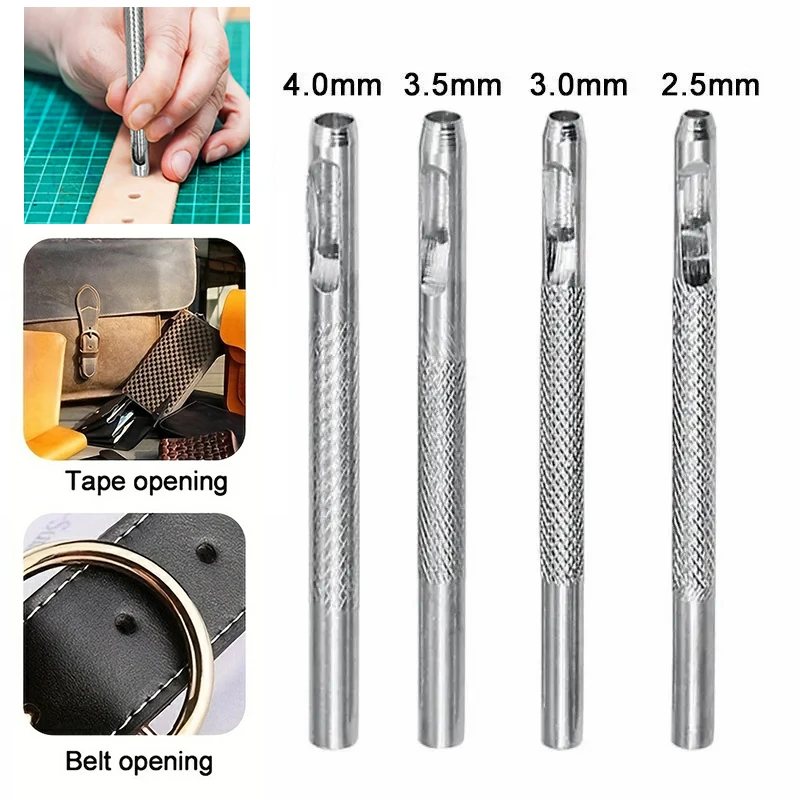 

Круглый штамповочный станок для кожи, набор из 4 предметов, ручной штамповочный станок для ремня
