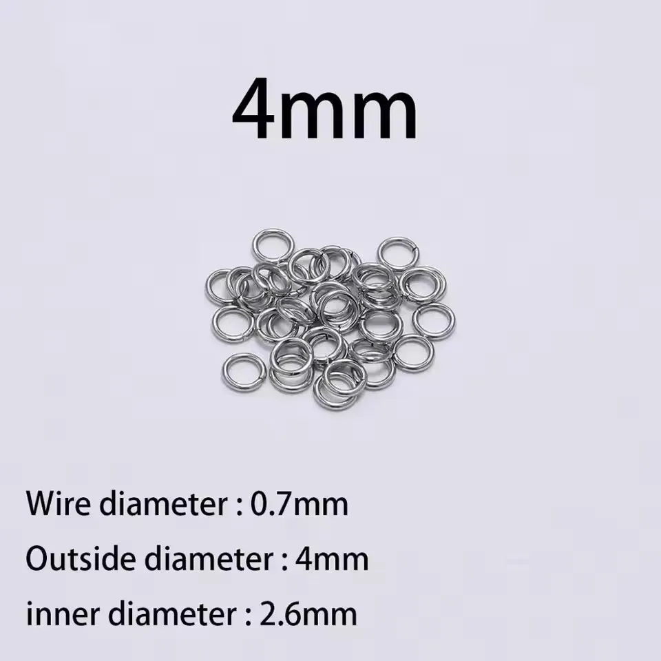 200 stuks 3-10mm roestvrijstalen splitringen, open enkelvoudige lussen, jump rings, connectoren voor DIY sieraden maken, fournituren en accessoires