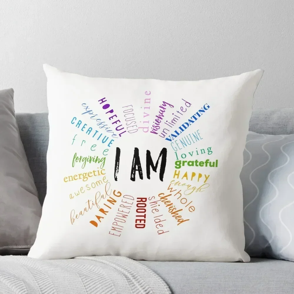 Positive Affirmations Mantra Throw Pillow Decorative pillow case ornamental pillows pillow