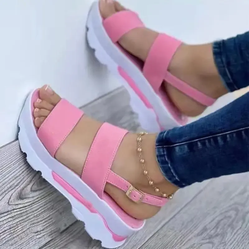 Sandalias de Mujer, Sandalias de plataforma de verano, zapatos de cuña, nuevas Sandalias ligeras y elegantes con punta abierta para Mujer, Sandalias para Mujer 2024