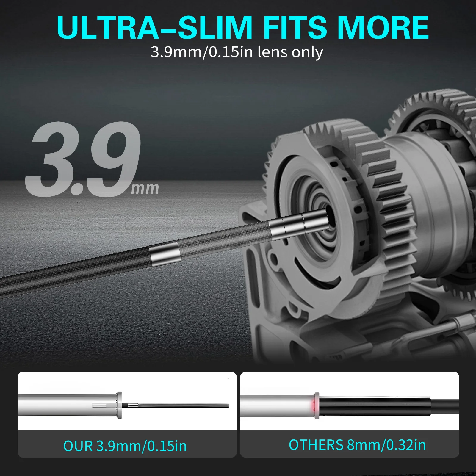 Two-ways Steering Industrial Endoscope Camera 6mm Dual Lens 4.3 inch Inspection Borescope For Endoscopy Car