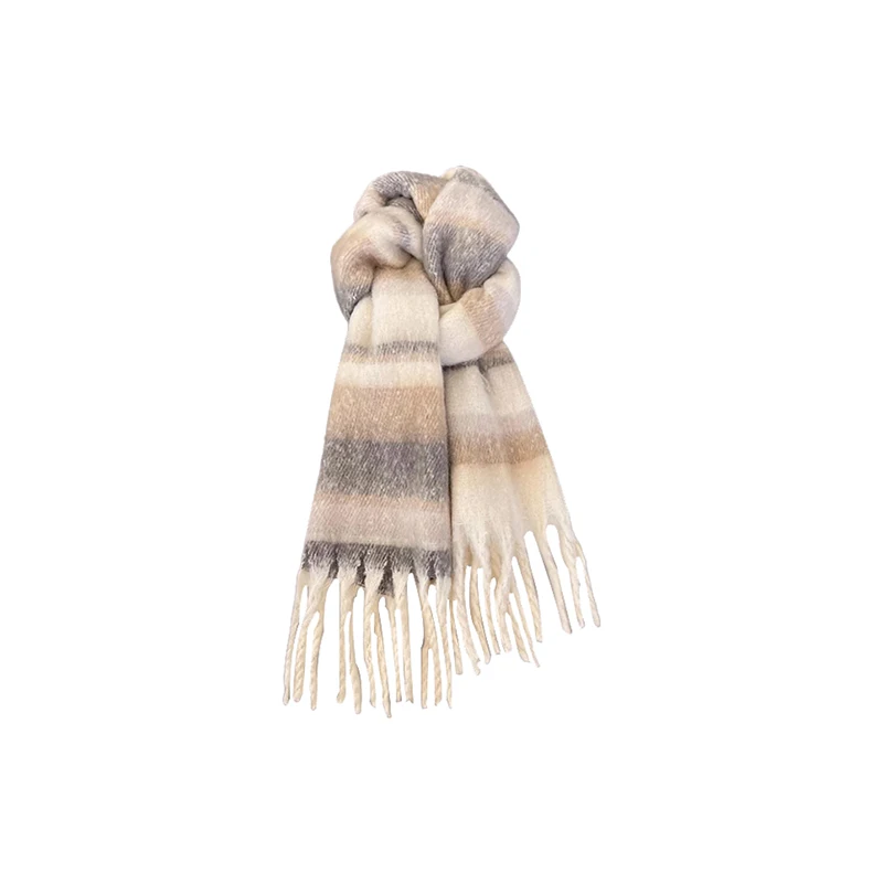 Maillard Style Imitation Cashmere Shawl, Thick Warm Retro Korean Scarf For Women