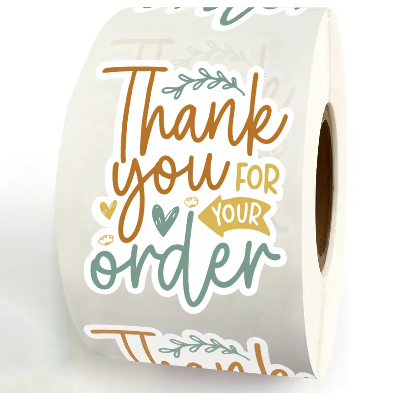 200Piece/roll  Thank You for Your Order Stickers,  Handmade Labels for Baking Packaging, Envelope Sealing, - view 2