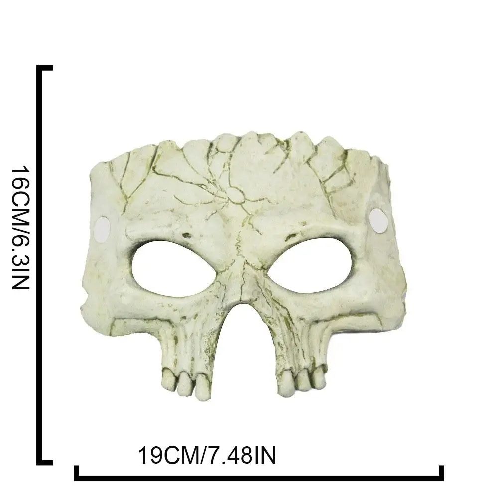 Engraçado meia face máscara de halloween pu espuma cosplay suprimentos halloween crânio máscara festa adereços esqueleto máscara traje adereços