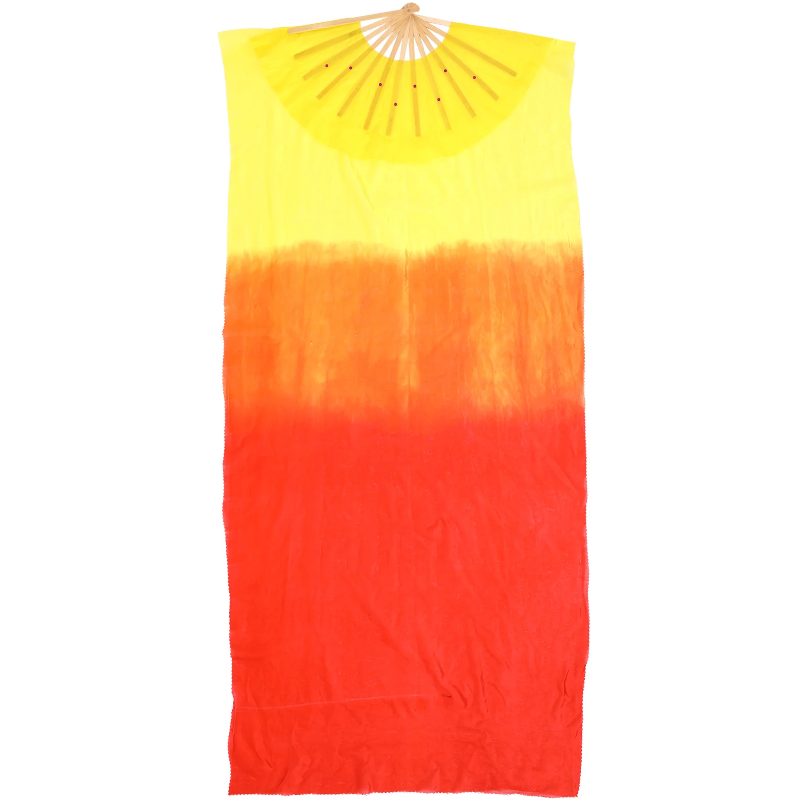 Satin Dance Fan Long Silk for Square Accessories Foldable Veil Woman Lengthened