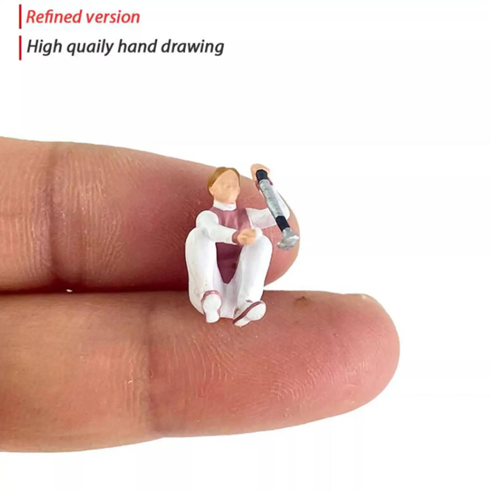Pintado à mão Pessoas Figuras, Diorama Personagem, DIY Artesanato Coleção, Cena Miniatura, Dollhouse Layout Decoração, 4x1:64