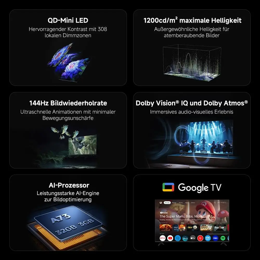 XIAOMI S MINI 55 144 هرتز QD-Mini LED Dolby Vision ® الذكاء، دولبي أتموس ® جوجل تلفزيون #2