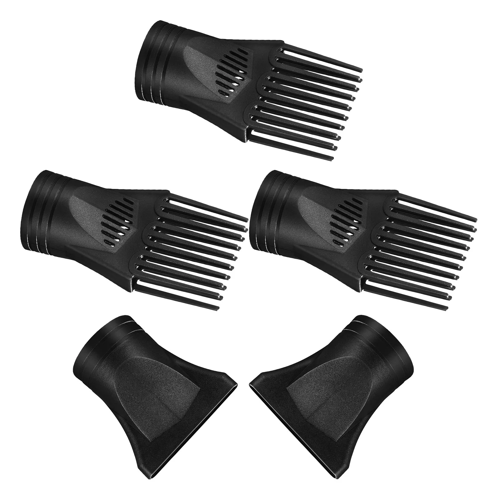 5Pcs Blow Dryer Comb Attachment Set Hair Dryer Nozzle Diffuser for Styling Sectioning Hair Salon Hairdressing Tools Portable