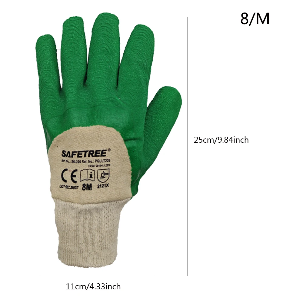 SAFETREE Latex Coated Industrial Work Hand Glove Waterproof Garden Safety Gloves CE Approved