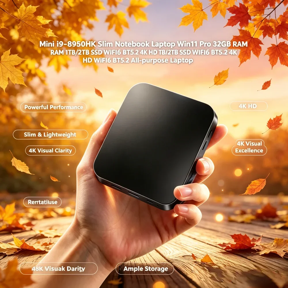 

Mini High-performance Gaming Laptop i9-10980HK Win11 Pro 32GB RAM 1TB/2TB SSD 4K Visual WiFi6 BT5.2 Home Office Laptop