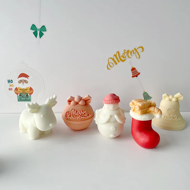 

3D Christmas Series Silicone Candle Soap Mold DIY Handmade Aromatherapy Gypsum Gift Decoration Molds Supplies moldes de silicona