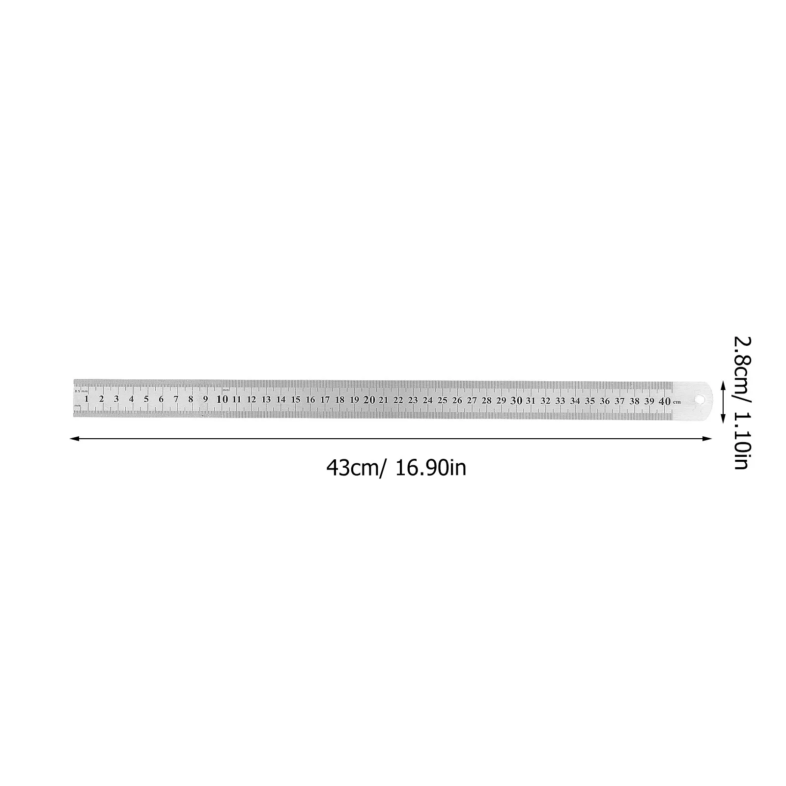 3Pcs Stainless Steel Ruler Set Heavy Duty Metal Straight Rulers Clear Double Side Scale for School Office Engineering Drawing