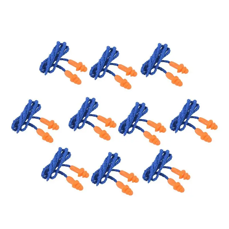 

ABKQ-40 Pcs Safety Silicone Soft Ear Plugs - Hearing Protection Muffs With Cord - Noise Reduction For Work Home Sleeping