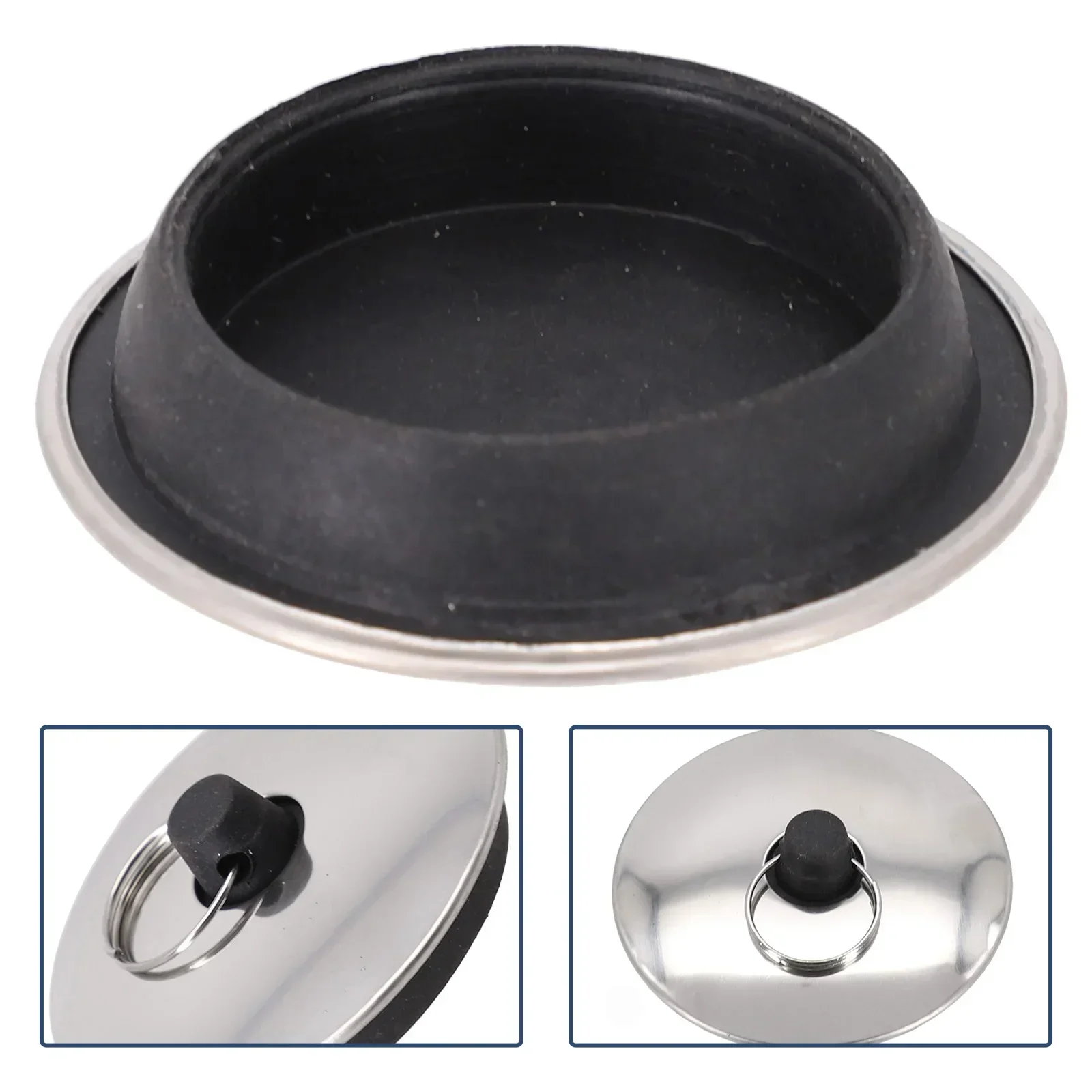 Drain Stopper Rubber Sink Plug Leakage-proof For Bathtub Kitchen Round Sink Water Stopper With Ring Drain Cover