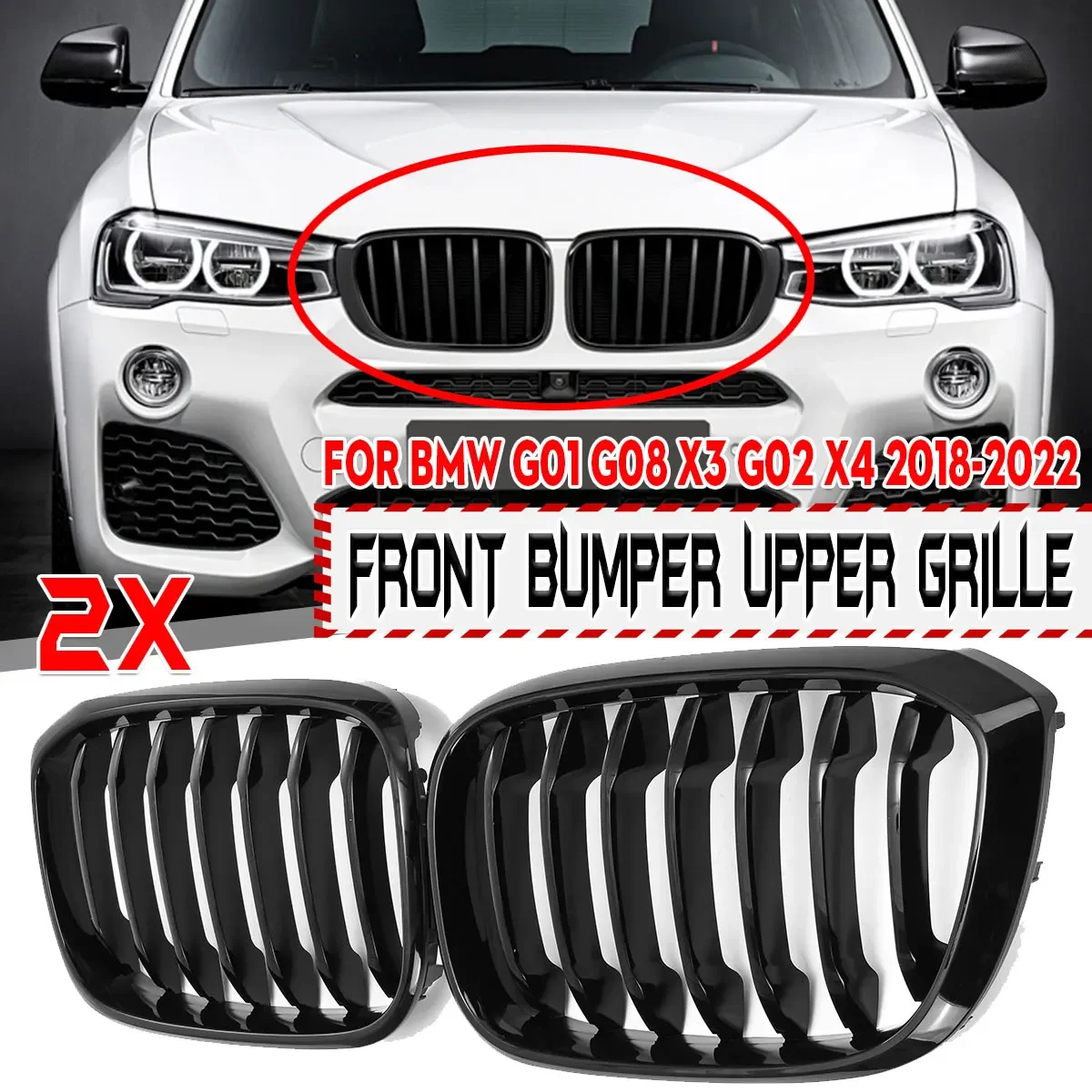 

Передняя решетка-гриль для BMW G01 G08 X3 G02 X4 2018-2022, 2 шт.