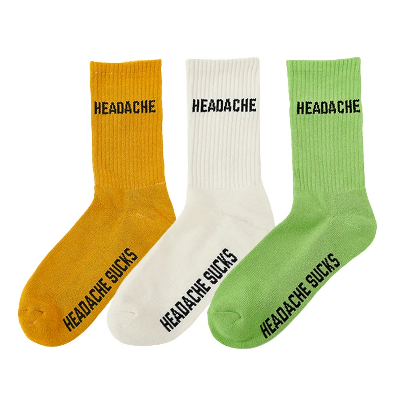 headache-embroidered-elastic-socks-comfortable-breathable-fashionable-footwear-for-all-seasons-brand-new-high-quality