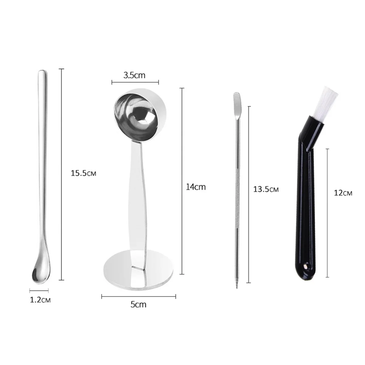 A20M ملعقة القهوة مجموعة أدوات سدادة قهوة ملعقة اثارة ملعقة القهوة الفن القلم المزدوج القهوة تدك مغرفة عدة