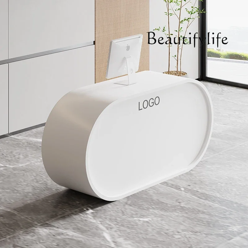 new Smart Front Desk Reception Desk Hospital Guide Service Desk Consultation Table Beauty Salon Bar Counter Cashier Counter