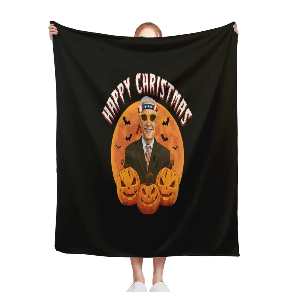 

Anti Joe Biden happy Christmas Halloween Anti Joe Biden Medium Blanket Fluffy Soft Bedroom Decor Sofa Blankets