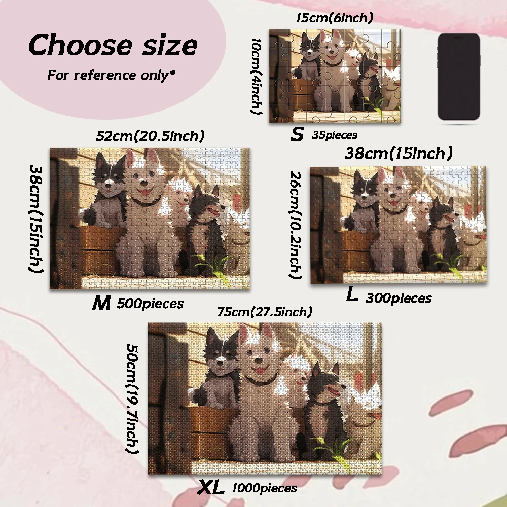 35/150/300/500/1000pcs cool dogs Personalised Decompression Puzzles Jigsaw puzzle Mosaic Love GiftCustom Photo