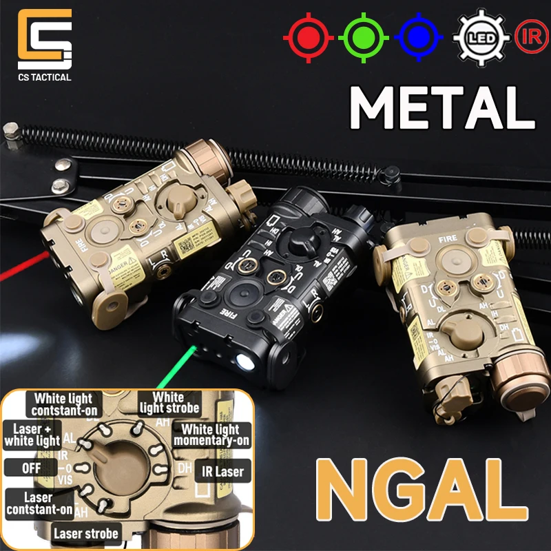 

Tactical All Metal NGAL IR Sight Pointer Red Green Blue Dot Laser Ngal White LED Strobe Light Flashlight Airsoft AR15 Scout Lamp