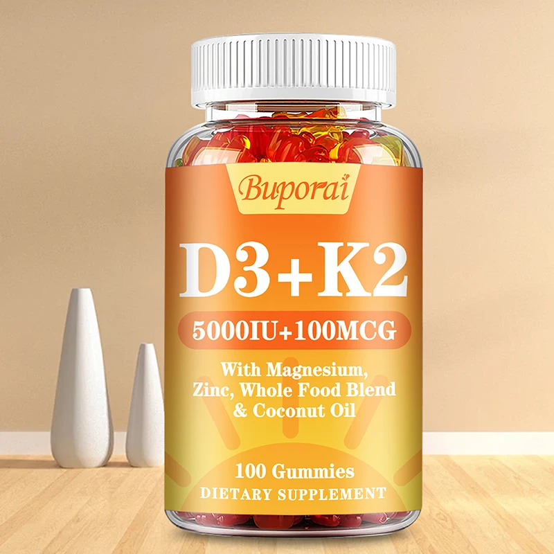 

Vitamin D3 K2 Gummies - Strengthen Bones, Support Heart and Joint Health, Improve Immunity, Mood and Energy Levels