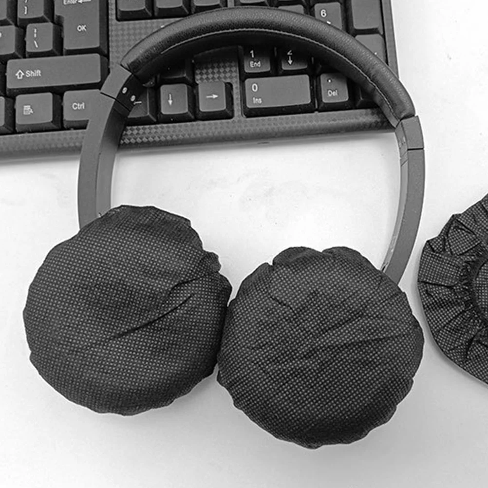 

50 Pairs Ear Pads Replacements Headset Earmuffs Phones Gaming Cover White Non-woven Fabric Headphones