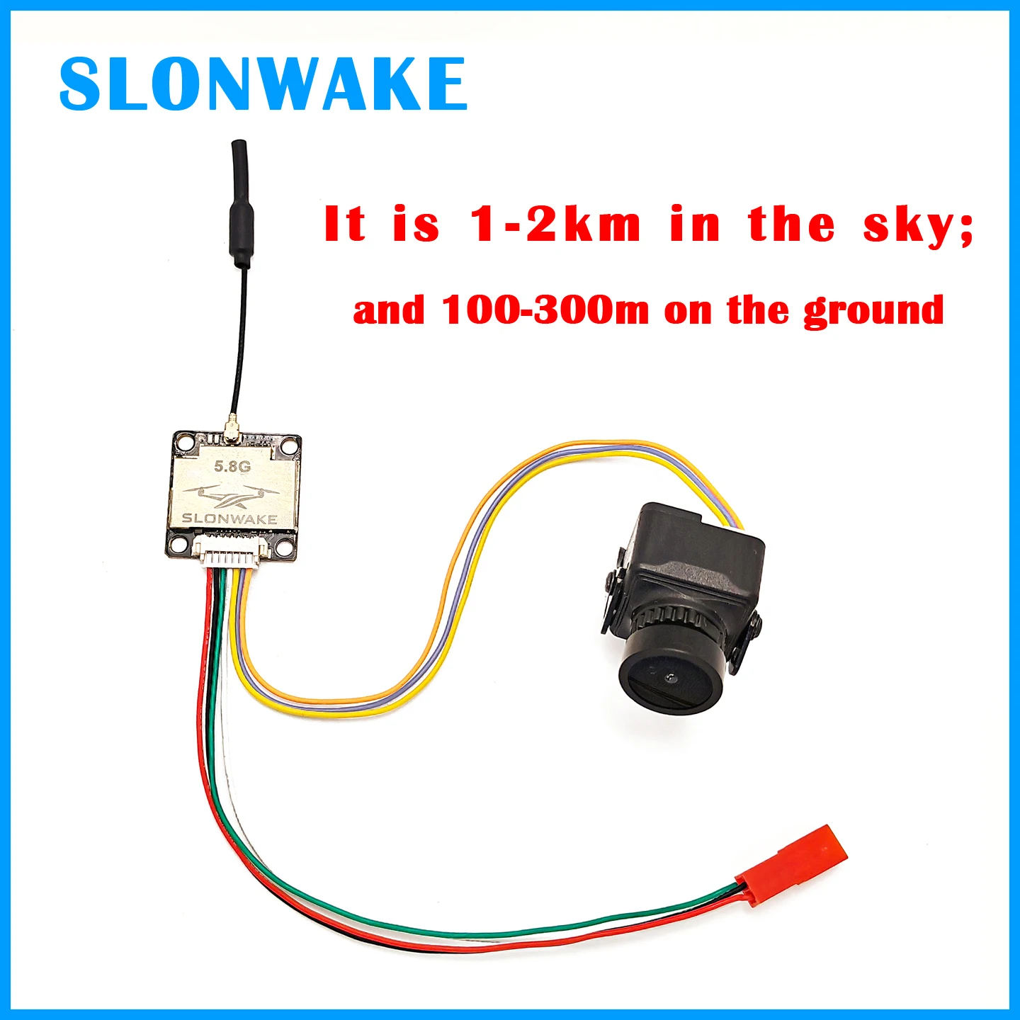 SLONWAKE Ready to use 5.8G 48CH Pit/25/100/200/600mW adjustable Transmitter and 2.5mm CMOS 1200TVL camera use for FPV RC Drone view 3