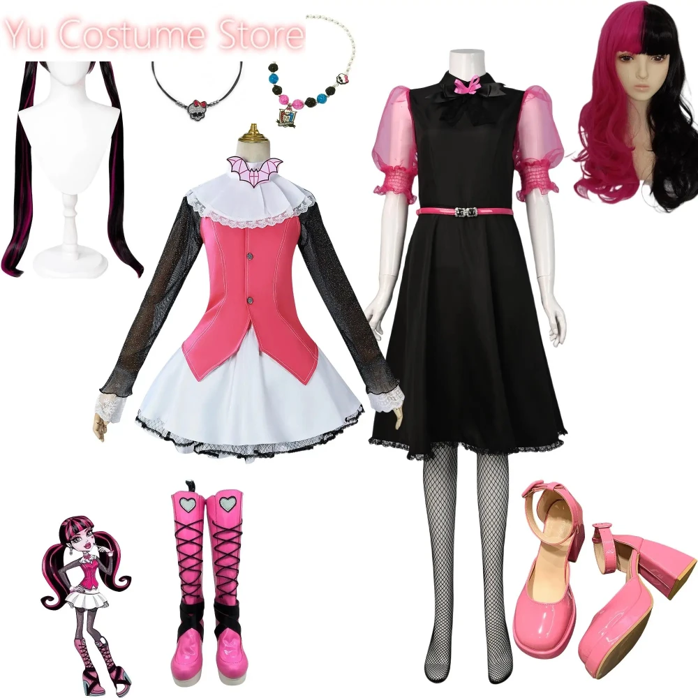 Yu Monster Fantasy High Draculaura Косплей Spectra Vondergeist Костюм для взрослых и женщин Обувь Ботинки Наряды Хэллоуин Карнавальный костюм